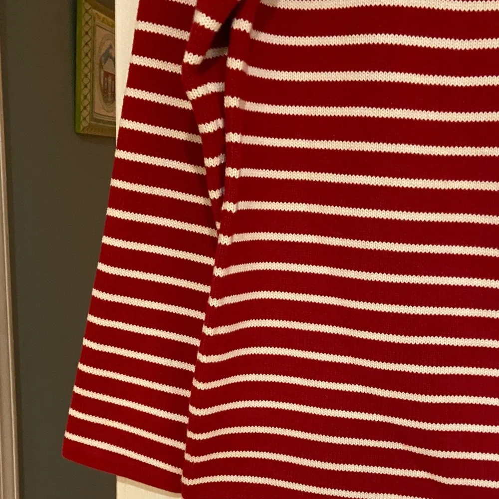 Ralph Lauren Red and White Nautical Striped Sweater - Picture 3 of 6